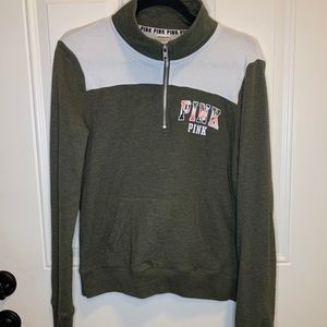 VS Pink half-zip mock neck sweater